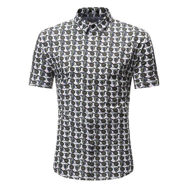 Hommes Chemise Été Style Palm Tree Print Beach Hawaiian