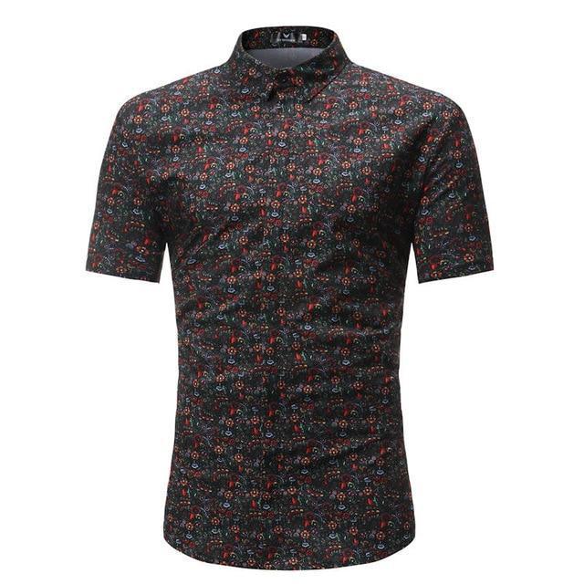 Hommes Chemise Été Style Palm Tree Print Beach Hawaiian