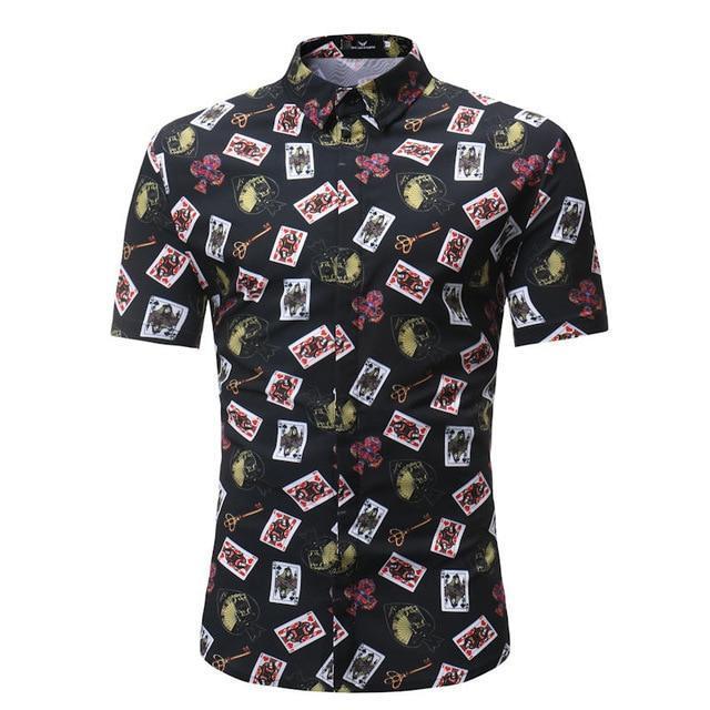 Hommes Chemise Été Style Palm Tree Print Beach Hawaiian