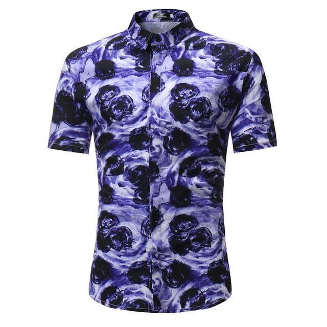 Hommes Chemise Été Style Palm Tree Print Beach Hawaiian