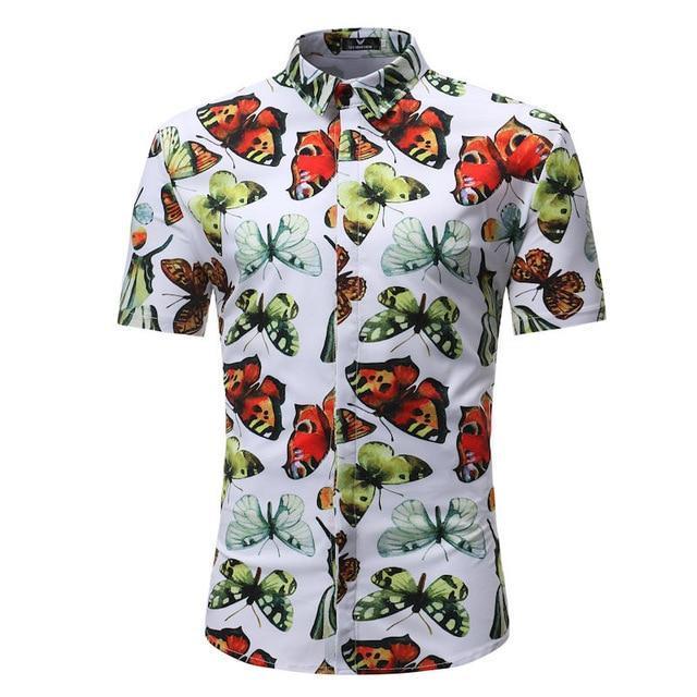 Hommes Chemise Été Style Palm Tree Print Beach Hawaiian