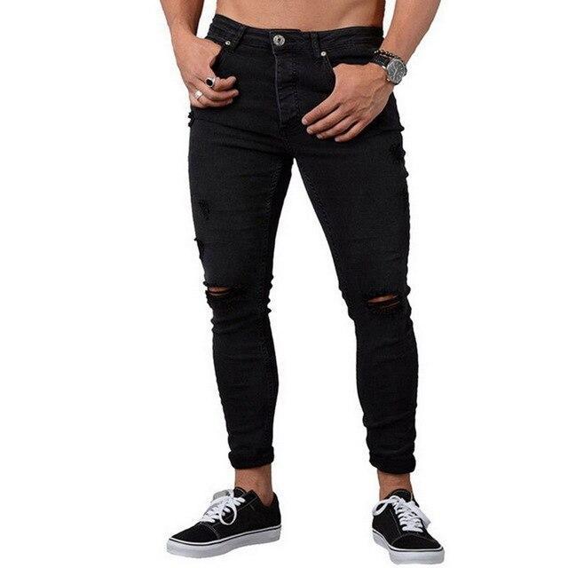 Mens Jeans Fashion Vintage Denim Pencil Pants