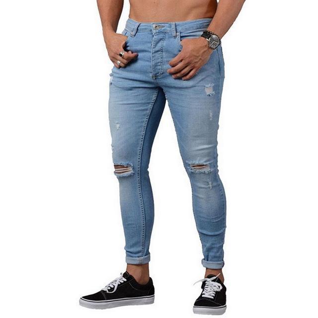 Mens Jeans Fashion Vintage Denim Pencil Pants