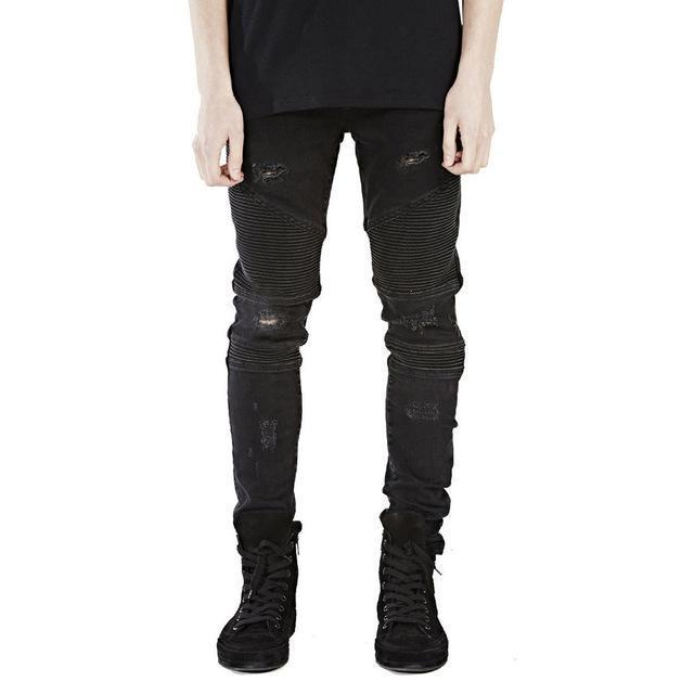 Men Jeans Runway Slim Racer Biker Jeans Fashion