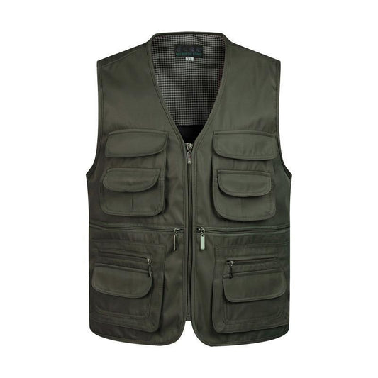 Men Multi-Pocket Classic Waistcoat Male Sleeveless