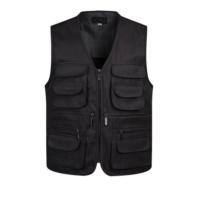 Men Multi-Pocket Classic Waistcoat Male Sleeveless