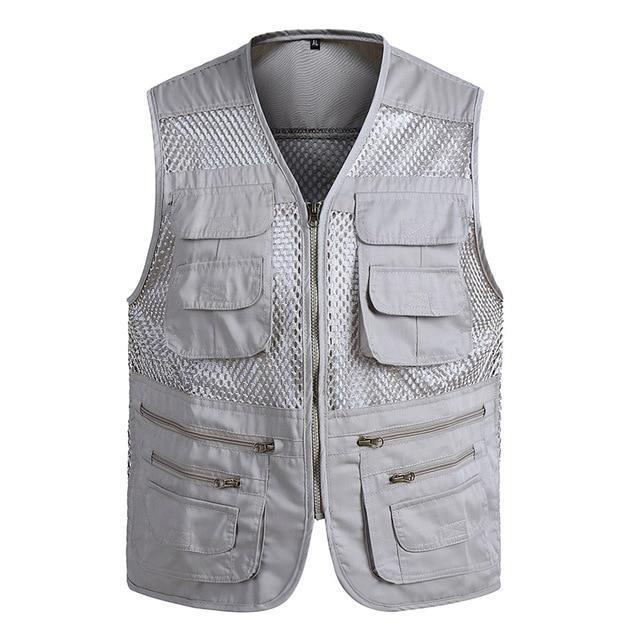 Men Multi-Pocket Classic Waistcoat Male Sleeveless