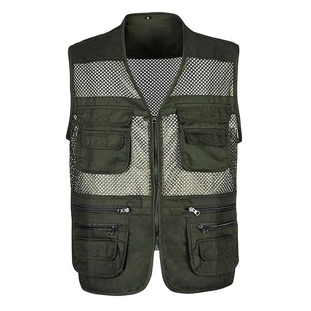 Men Multi-Pocket Classic Waistcoat Male Sleeveless