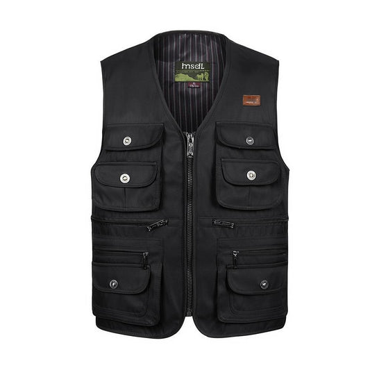 Motorcycle Casual Vest Male Multi-Pocket Tactical Fashion