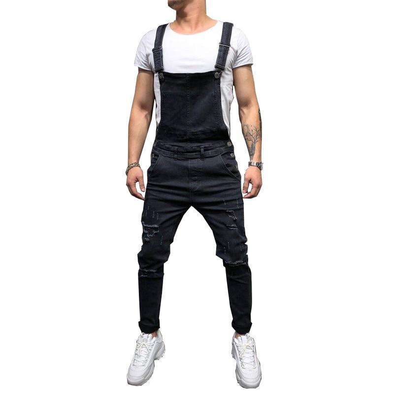 Fashion Men's Ripped Jeans Jumpsuits Hi Street Distressed