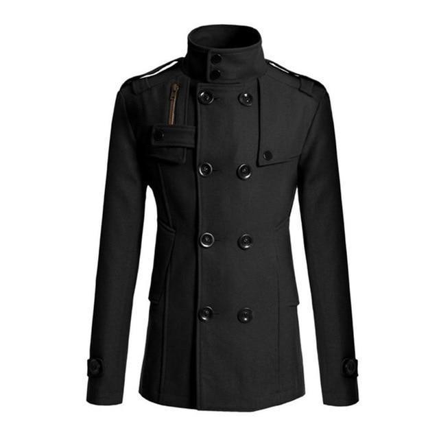 NEW Men Winter Warm Trench Woolen Coat Slim Fit