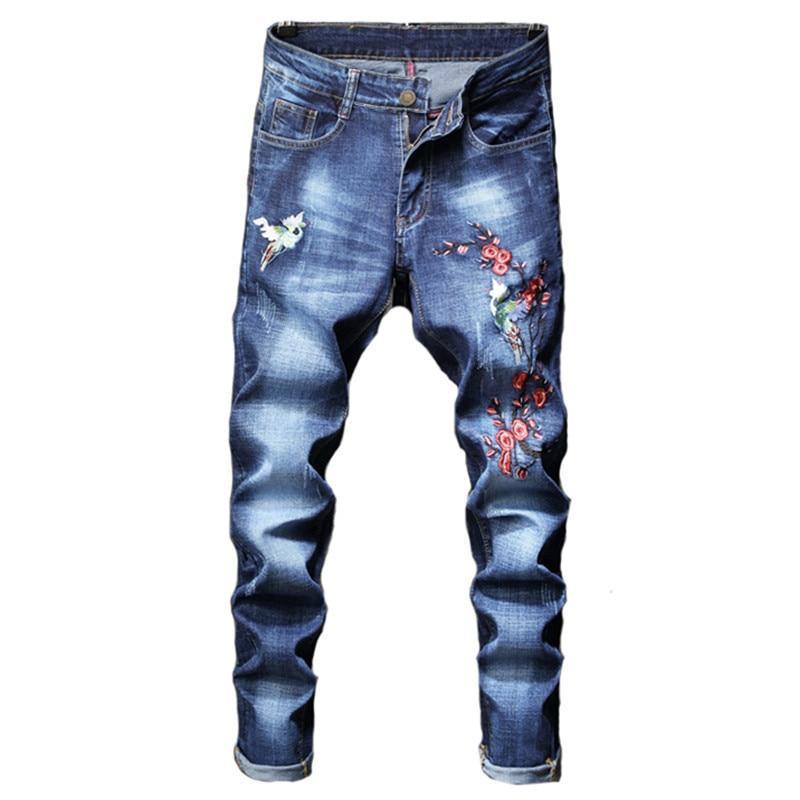 fashion new men's casual hole jeans