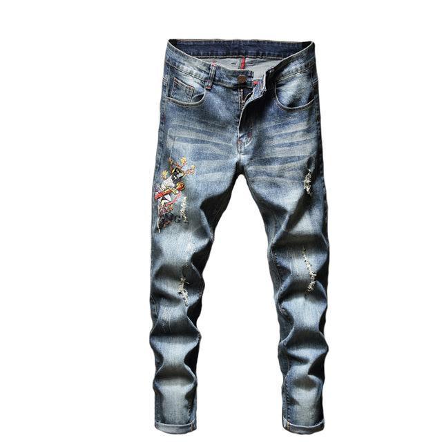 fashion new men's casual hole jeans