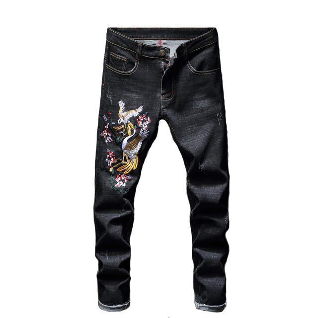 fashion new men's casual hole jeans