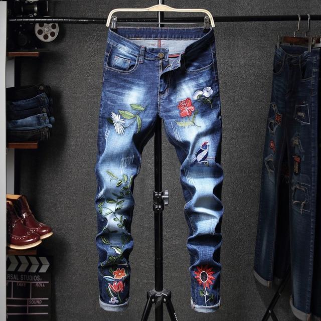 fashion new men's casual hole jeans