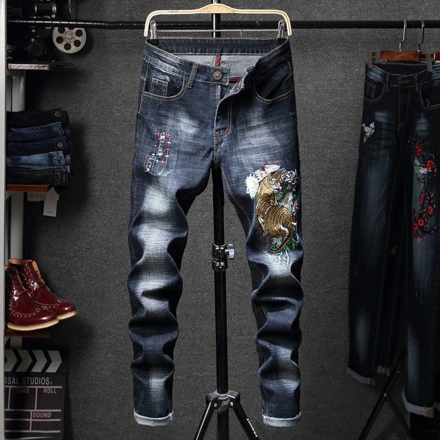 fashion new men's casual hole jeans