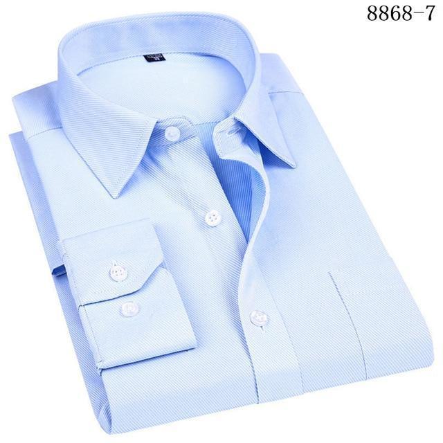 Large Size Men's Business Casual Long Sleeved Shirt