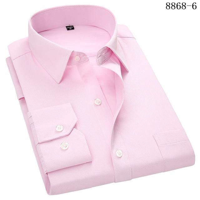 Large Size Men's Business Casual Long Sleeved Shirt