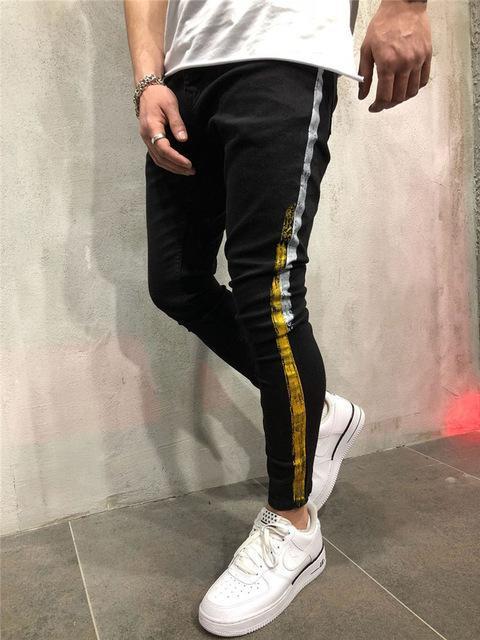 Men Stylish Ripped Jeans Pants Biker Slim